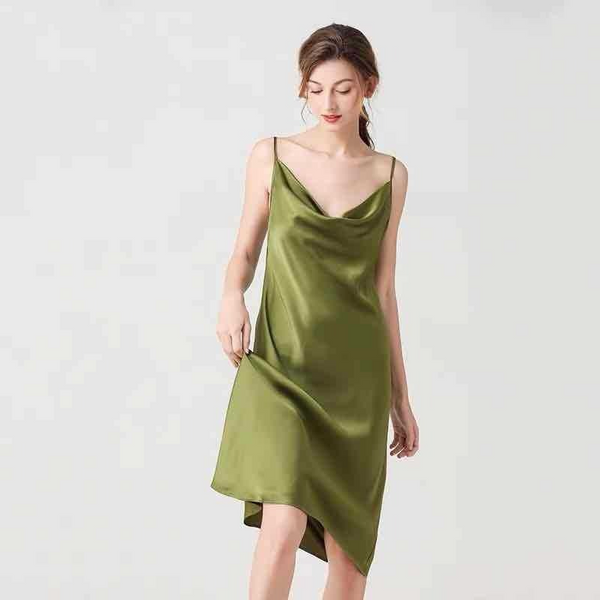 19 Momme Silk Slip Dress Home Mulberry Silk Nightdress