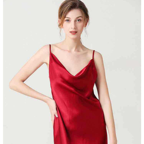 19 Momme Silk Slip Dress Home Mulberry Silk Nightdress