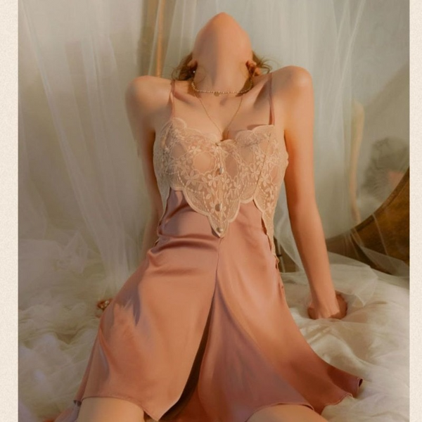 Sexy Artificial Silk Nightdress Sexy Slip Dress